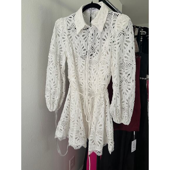 ELLIATT Carli Mini Shirtdress in Ivory - Picture 5 of 11